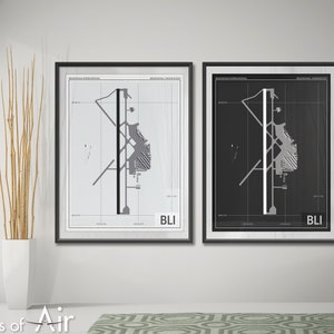 Bellingham International Airport Art Print, BLI Airport Map Poster, Aviation Decor, Washington Airport Runway Print, Pilot Gift, Custom