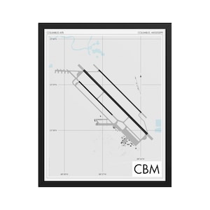 Columbus Air Force Base Art Print, CBM Airport Map Poster, Aviation Decor, KCBM Mississippi Airport Print, Pilot Gift, Custom, USAF