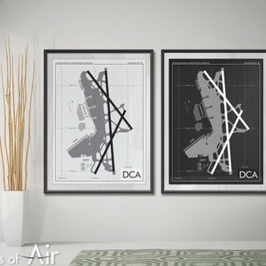 Ronald Reagan Washington National Airport Kunstdruck, DCA Flughafen Karte Poster, Luftfahrt Dekor, Virginia Flughafen Druck, Pilot Geschenk, Custom