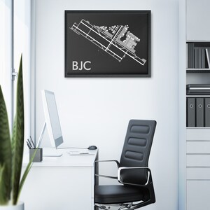 Rocky Mountain Metropolitan Minimal Airport Art Print, BJC Minimalist Map Poster, Aviation Decor, Broomfield Colorado Airport Print, Pilot image 4