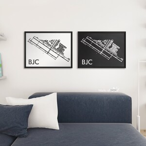 Rocky Mountain Metropolitan Minimal Airport Art Print, BJC Minimalist Map Poster, Aviation Decor, Broomfield Colorado Airport Print, Pilot image 5