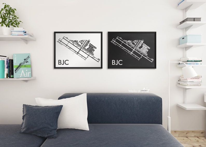 Rocky Mountain Metropolitan Minimal Airport Art Print, BJC Minimalist Map Poster, Aviation Decor, Broomfield Colorado Airport Print, Pilot image 5