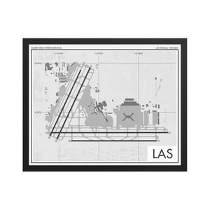 McCarran International Airport Art Print, LAS Airport Map Poster, Aviation Decor, Nevada Airport Print, Pilot Gift, Custom, Spirit Airlines