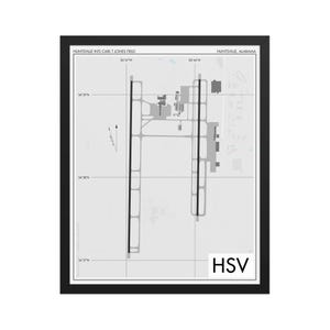 Huntsville International Airport Art Print, HSV Airport Map Poster, Aviation Decor, Alabama Airport Runway Print, Pilot Gift, Custom