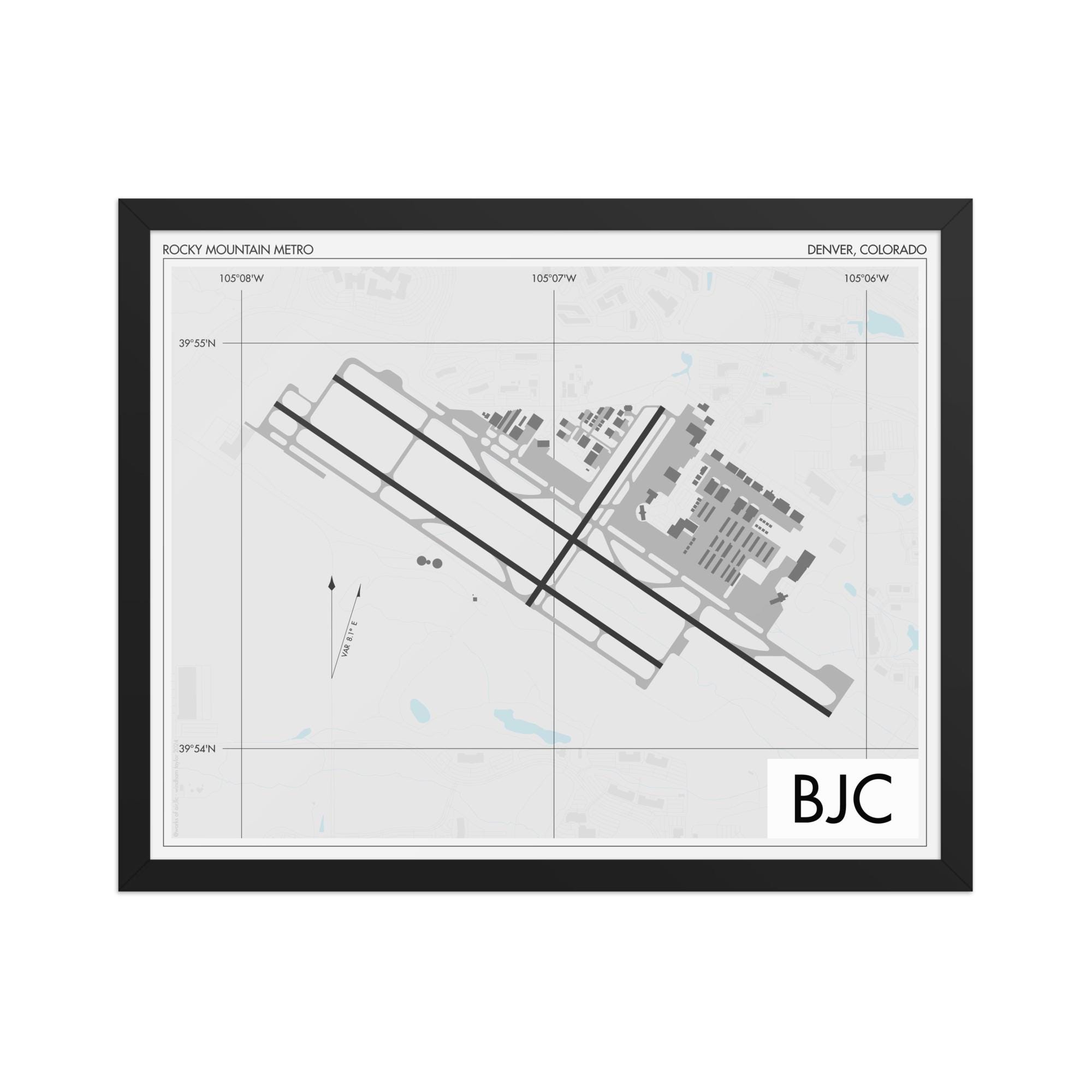 Rocky Mountain Metropolitan Airport (BJC), Aviation Decor, Pilot Gift, KBJC Print, Flight Training Airfield, Colorado Map, Customizable