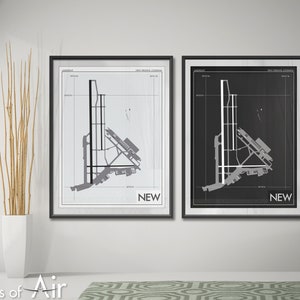 Lakefront Airport Kunstdruck, NEW Airport Map Poster, New Orleans, Luftfahrt Dekor, Louisiana Flughafen Landebahn Druck, Pilot Geschenk, Custom