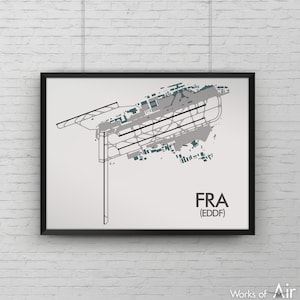 Frankfurt am Main Airport Art Print, FRA Map Poster, Aviation Decor, Frankfurt Germany Minimalist Airport Print, Pilot Gift Custom Lufthansa