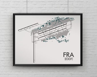 Frankfurt am Main Airport Art Print, FRA Map Poster, Aviation Decor, Frankfurt Germany Minimalist Airport Print, Pilot Gift Custom Lufthansa