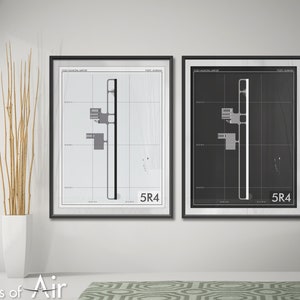 Foley Municipal Airport Fine Art Print, 5R4 Airport, Minimalist Aviation Art, Aviation Gift, Alabama Airport, Pilot Gift, Lightning Aviation