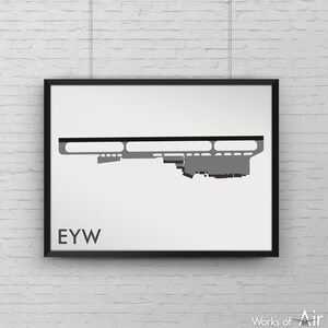 Key West International Minimal Airport Art Print, EYW minimalistische kaart poster, luchtvaart decor, Florida Keys Airport Print, Pilot Gift