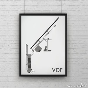 Tampa Executive Minimal Airport Art Print, VDF Airport Map Poster, Aviation Decor, Florida Minimalist Runway Print, Pilot Gift, Custom