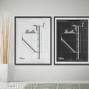 Jacqueline Cochran Regional Airport Art Print, TRM Airport Map Poster, Aviation Decor, California Airport Runway Print, Pilot Gift, Custom