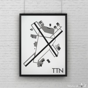 Trenton – Mercer Minimal Airport Art Print, TTN Airport Map Poster, Aviation Decor, New Jersey Minimalist Runway Print, Pilot Gift, Custom
