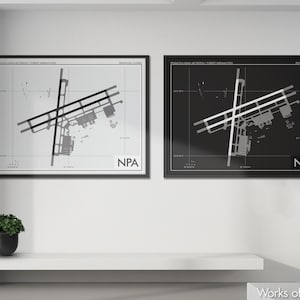 Naval Air Station NAS Pensacola Airport Art Print, NPA Airport Map Poster, Aviation Decor, Florida Airport Print, Pilot Gift, Custom