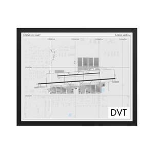 Phoenix Deer Valley Airport Kunstdruck, DVT Airport Map Poster, Luftfahrt Dekor, Phoenix Arizona Airport Print, Pilot Geschenk, Personalisierbar