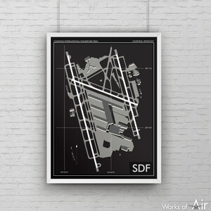 Louisville International Airport Art Print, SDF Airport Map Poster