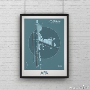 Centennial Airport Print, APA Airport Poster, Aviation Dekor, Colorado Airport Runway Print, KAPA Airport Artpahoe, Dove Valley CO