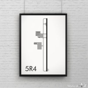 Foley Flughafen Minimal Kunstdruck, 5R4 Flughafen Karte Poster, Luftfahrt Dekor, Alabama Minimalist Print, Pilot, Lightning Aviation Foley