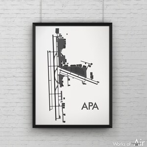 Centennial Airport Minimal Art Print, APA Airport Map Poster, Aviation Decor, Colorado Minimalist Runway Print, Pilot Gift, Custom