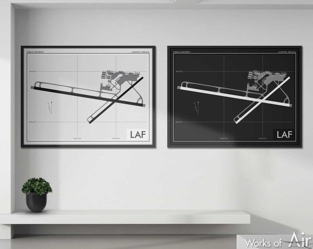 purdue-university-airport-art-print-laf-airport-map-poster-aviation