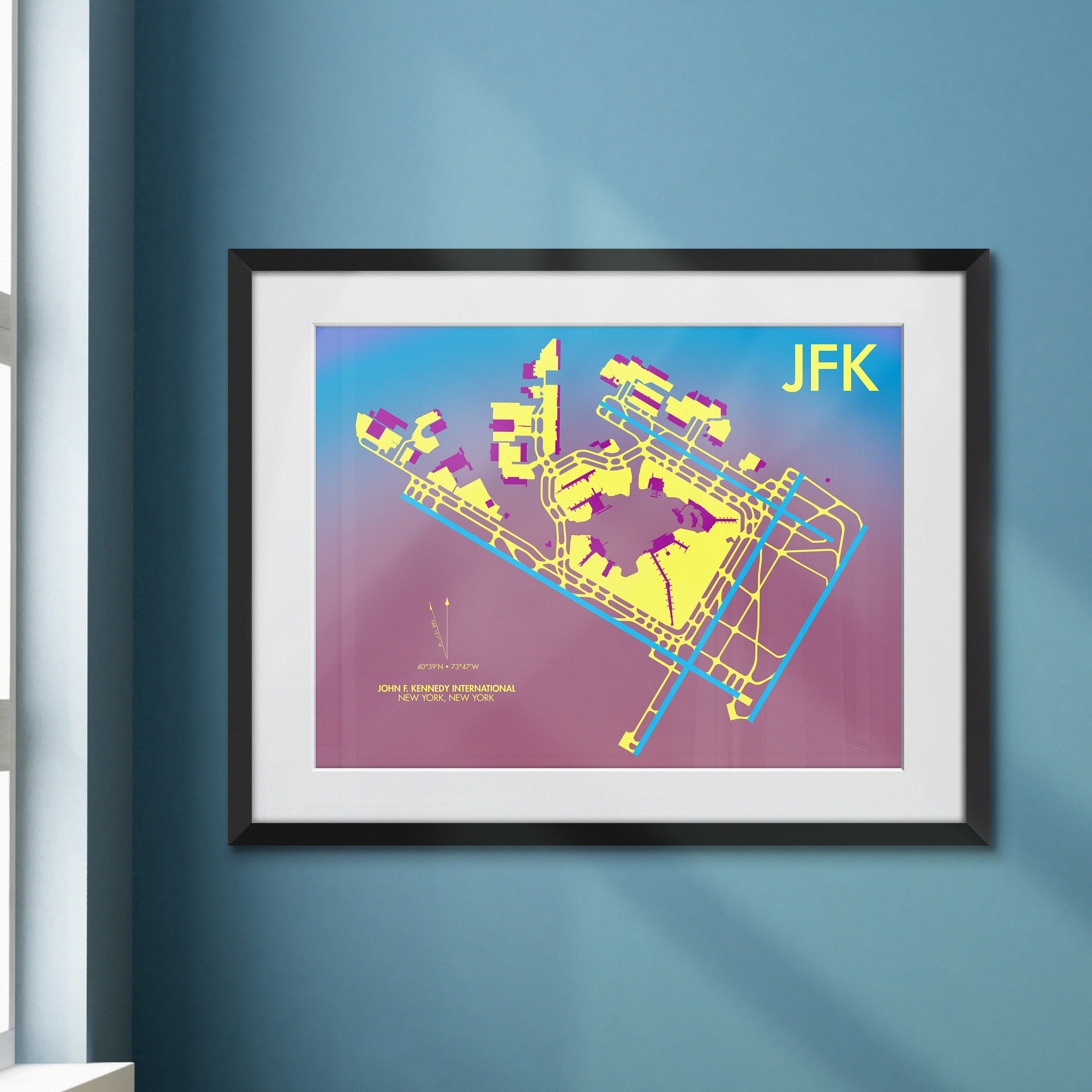 John F Kennedy Intl Colorful Airport Art Print, JFK Airport Map Poster,  Color Aviation Decor, New York Runway Map, Pilots, American Airlines - Etsy