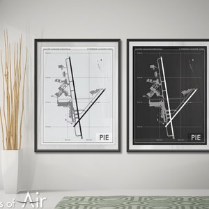 Punta Gorda Airport Art Print, PGD Airport Map Poster, Aviation Decor, Florida Airport Runway Print, Pilot Gift, Custom