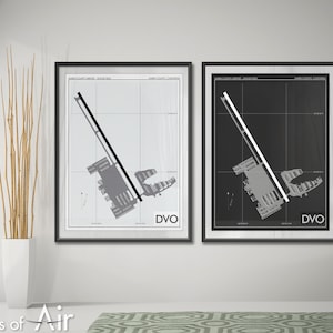 Marin County Gnoss Field Airport Art Print, DVO Airport Map Poster, Aviation Decor, California Airport Runway Print, Pilot Gift, Custom
