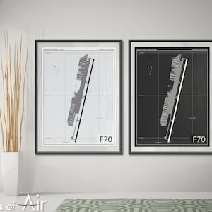 Français Valley Airport Art Print, F70 Airport Map Poster, Aviation Decor, Murrieta California Airport Runway Print, Pilot Gift, Custom