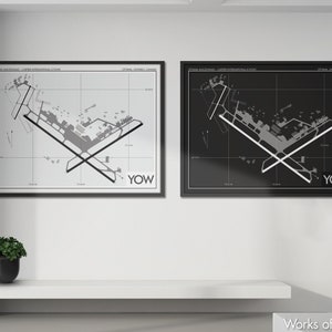 Ottawa Macdonald Cartier International Airport Fine Art Print, YOW, CYOW, Minimalist Aviation Art, Aviation Gift, Canada Airport, Pilot Gift
