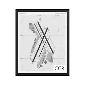 Buchanan Field Airport Art Print, CCR Airport Map Poster, KCCR Aviation Decor, California Airport Runway Print, Pilot Gift, Customizable