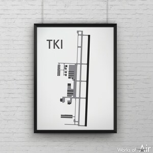 McKinney National Airport Minimal Art Print, TKI Airport Map Poster, Collin County, Aviation Decor, Texas Minimalist Map, Pilot Gift, Custom