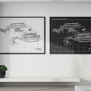Paris Charles de Gaulle Airport Art Print, CDG Airport Map Poster, Aviation Decor, Paris France Airport Print, Pilot Gift, Custom Air France
