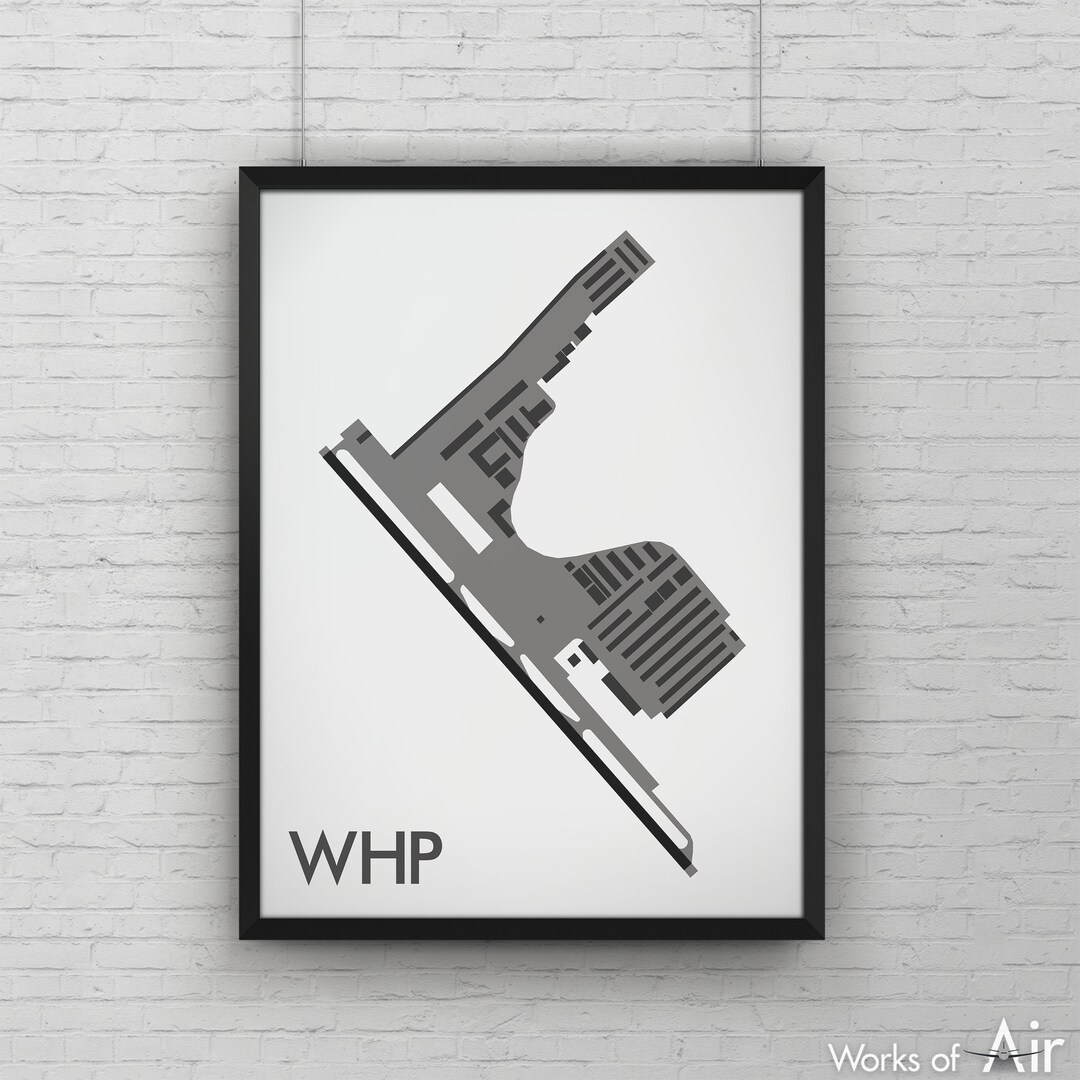 Whiteman Airport Minimal Airport Art Print, WHP Airport Map Poster ...