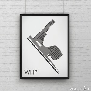 Whiteman Airport Minimal Airport Art Print, WHP Airport Map Poster, Aviation Decor, Pacoima California Minimalist Map, Pilot Gift,