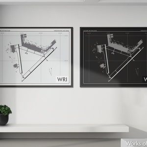 McGuire Air Force Base Airport Art Print, WRI Airport Map Poster, Aviation Decor, USAF Airport Print, Pilot Gift, McGuire Dix Lakehurst