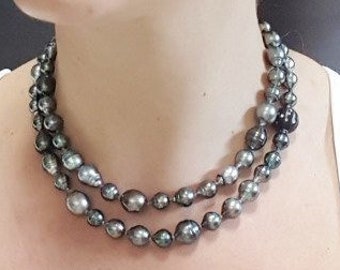 Tahitian pearl necklace baroque interchangeable necklace 90 cm