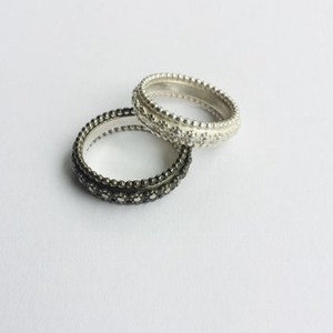 Seeigel Ring in 925 Silber Kugeln und Blüten Bild 2