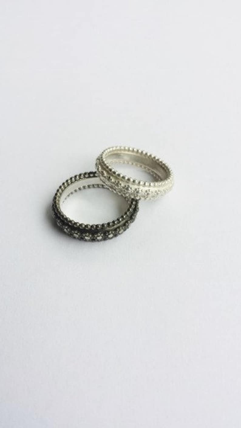 Seeigel Ring in 925 Silber Kugeln und Blüten Bild 2