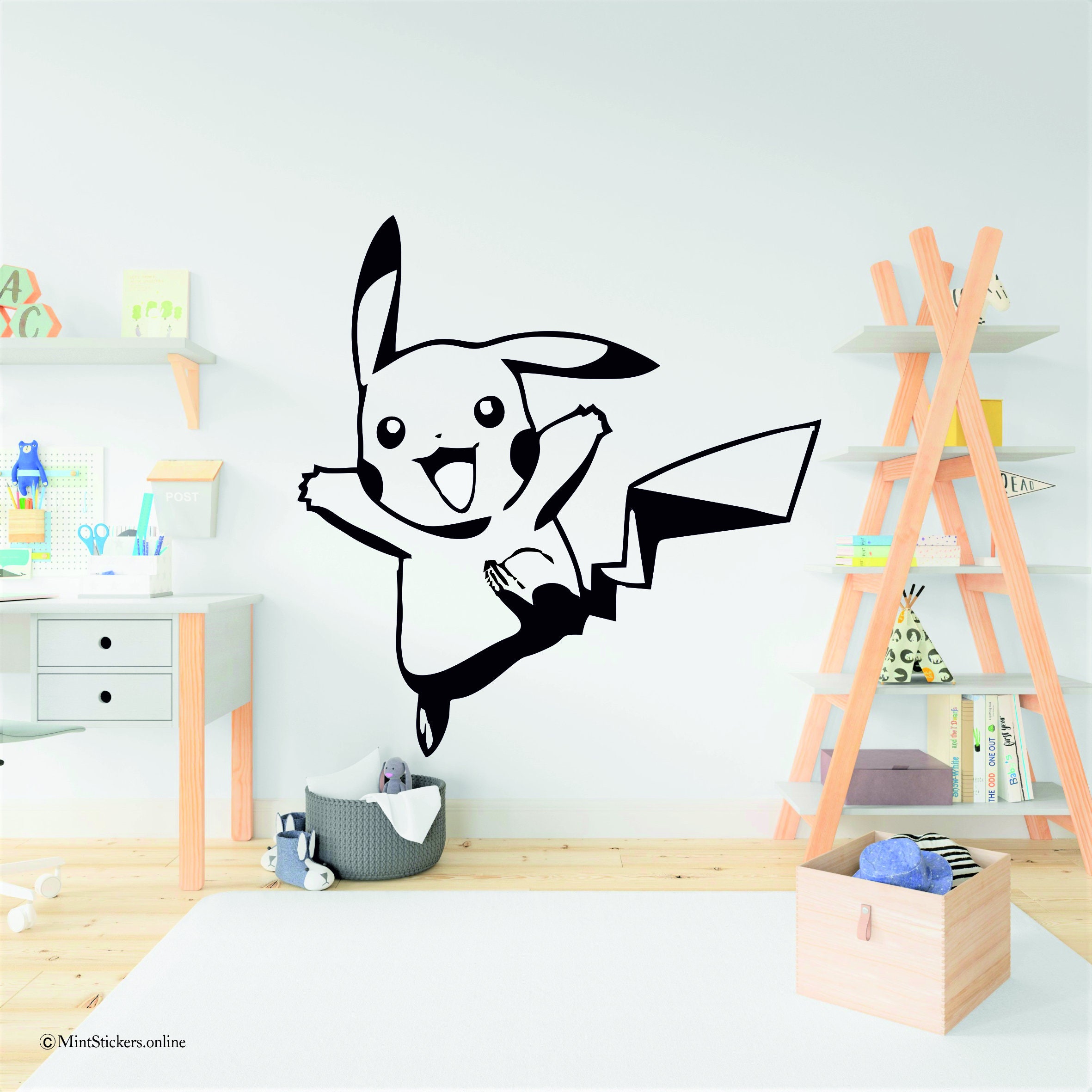 5"-8" Pokemon pikachu anime wall sticker glossy cut out border character 