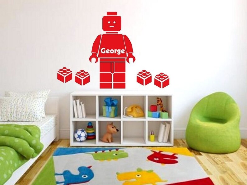 Lego Wall Stickers Personalised Boys Girls Name Bedroom Art Etsy