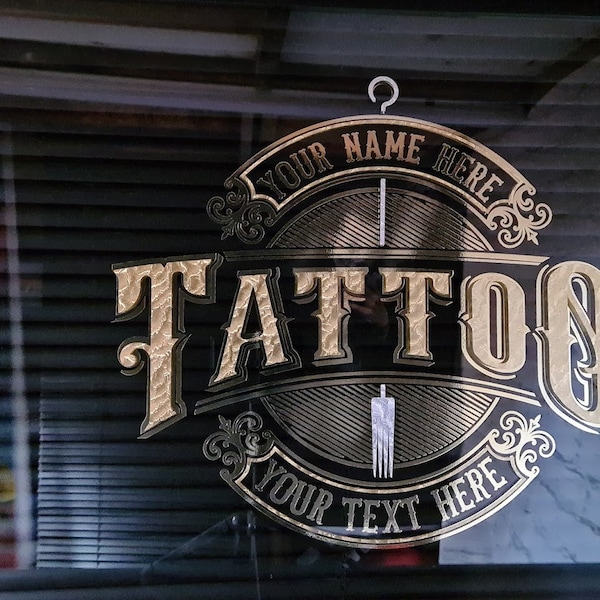 Tattoo Kunst Aufkleber, Tattoo Shop Fensteraufkleber, Benutzerdefinierte Tattoo Fenstergrafiken, personalisierte Tattoo Shop Beschilderung, stilvolle Fenstergrafiken