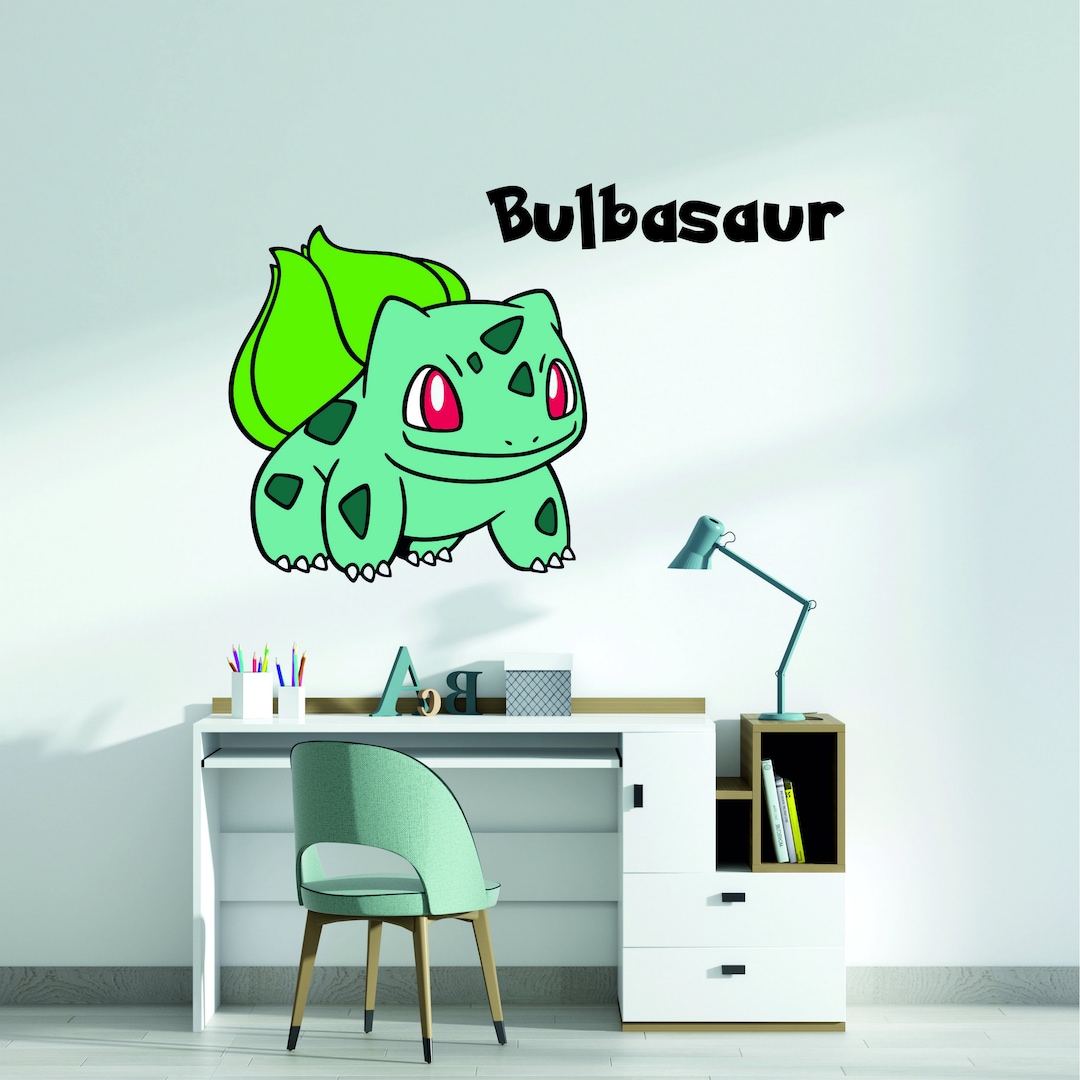 Pokemon Wall Sticker Bulbasaur Large Sticker Kids Bedroom Etsy