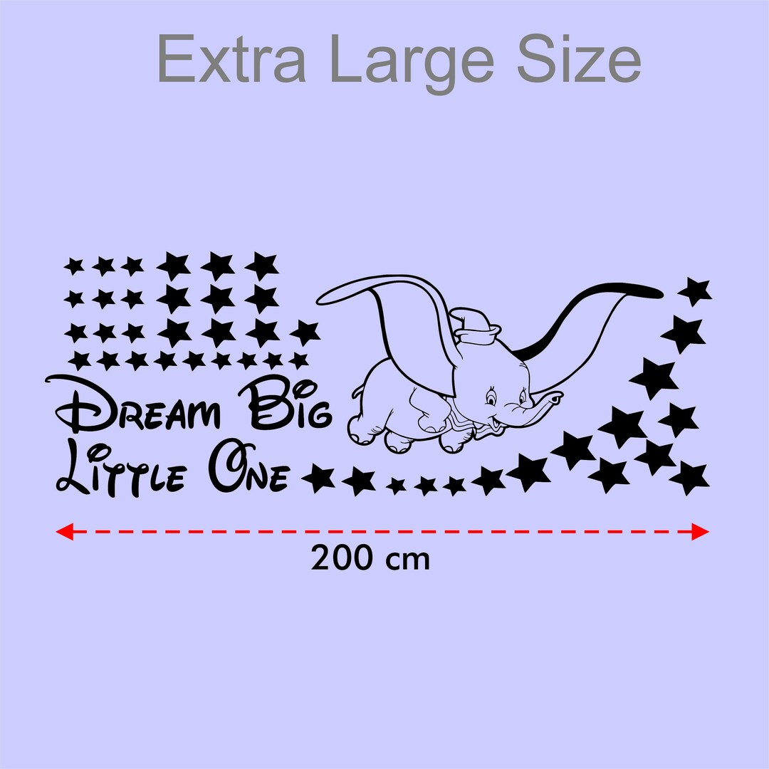 Dumbo Wall Art Stickers Disney Wall Decal Elephant Cartoons Etsy