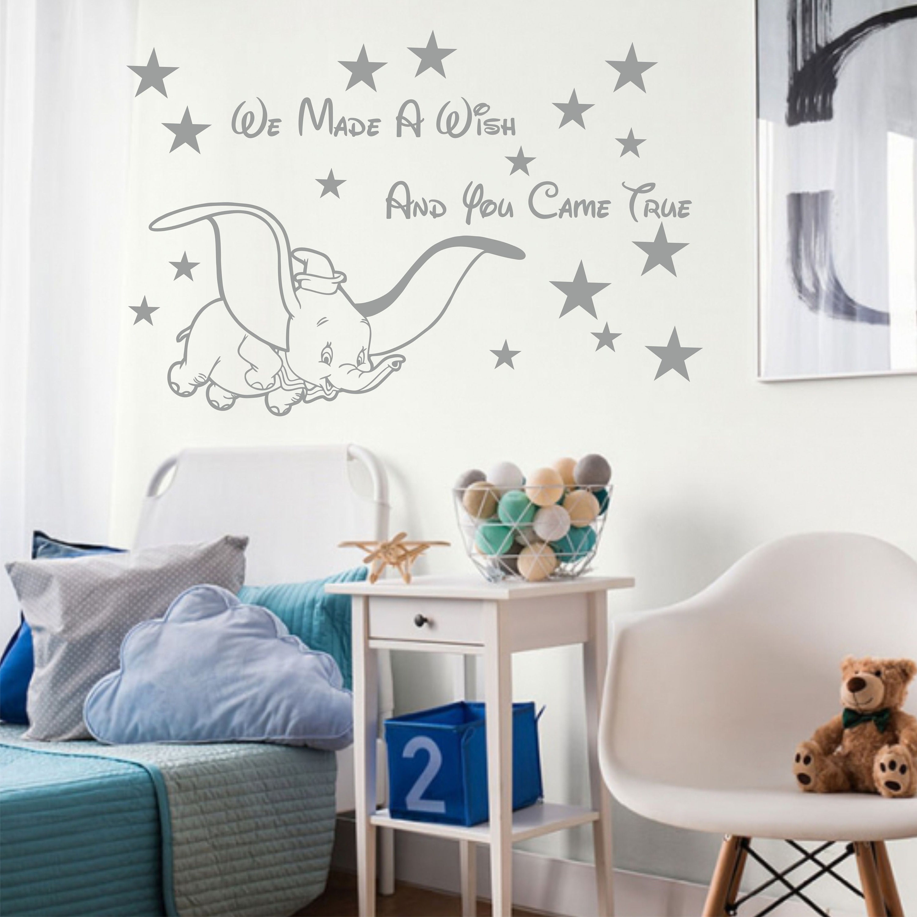 We Made A Wish You Dumbo Wall Stickers Wall Art Decal Elephant Etsy