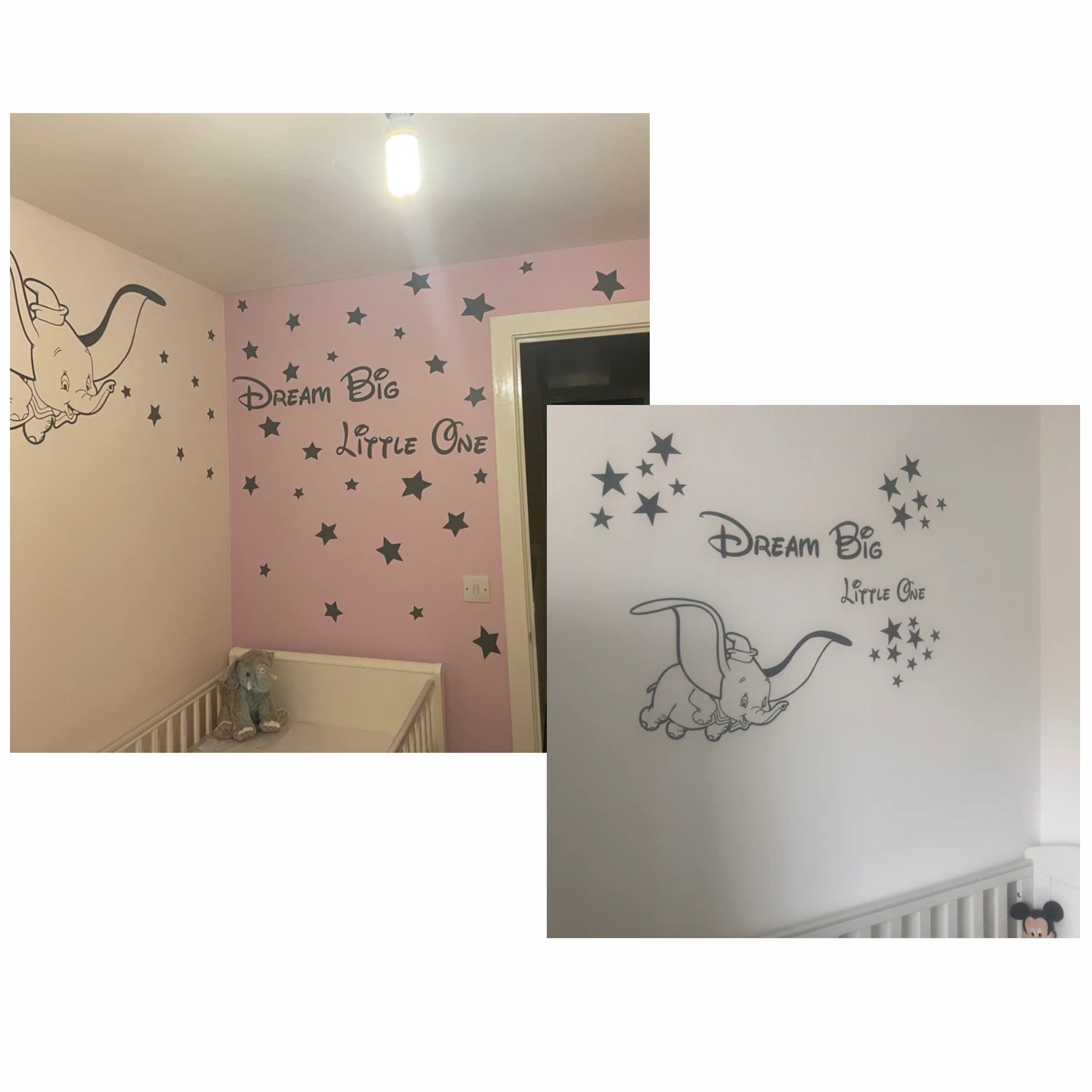 Dumbo Wall Art Stickers Disney Wall Decal Elephant Cartoons Etsy Hong