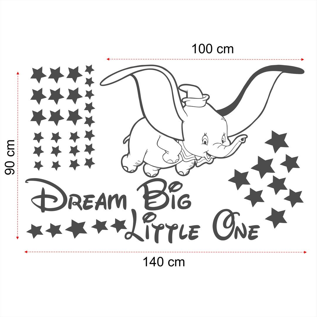 Dumbo Wall Art Sticker Disney Wall Decal Elephant Cartoons Etsy France