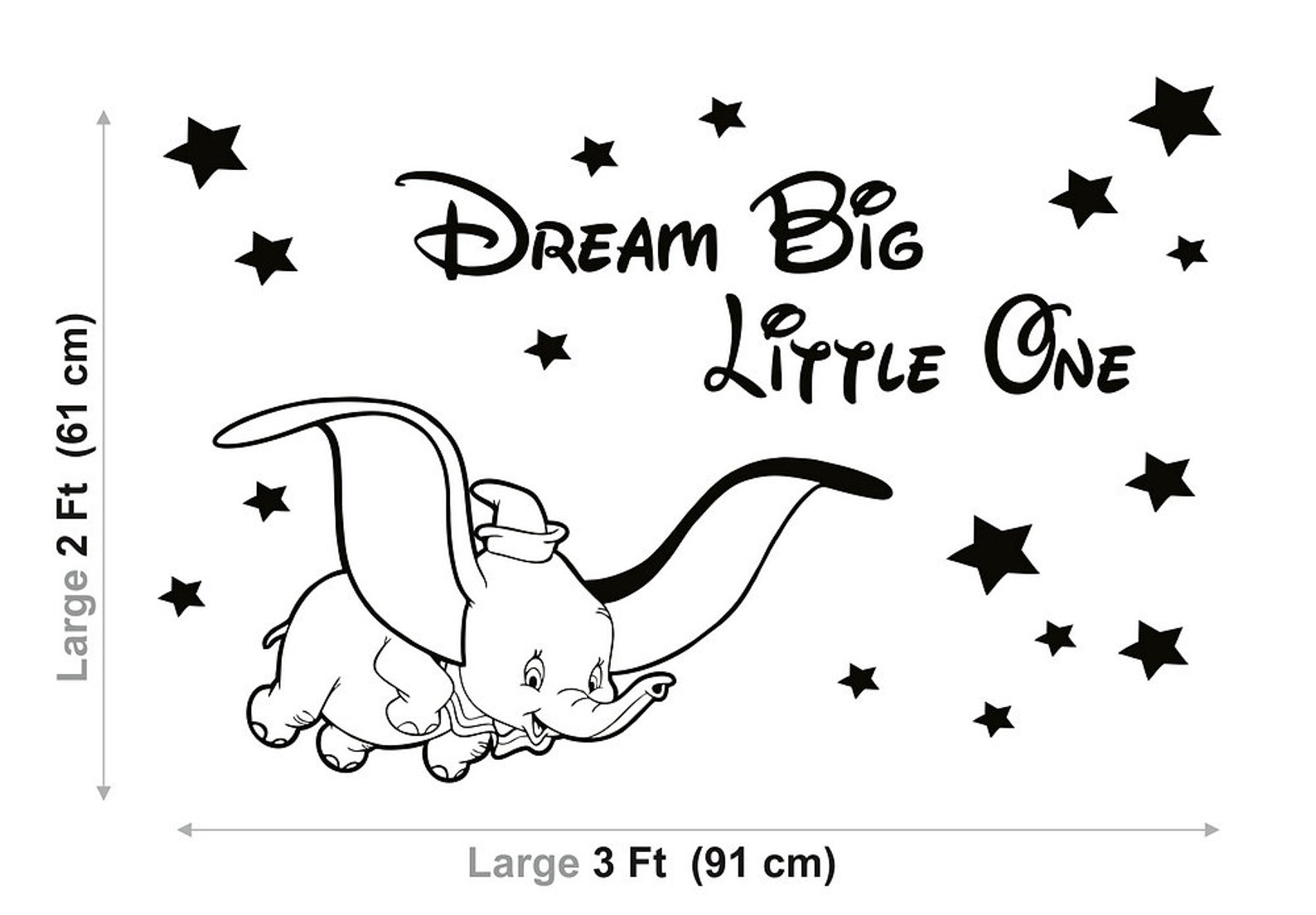 Dumbo Wall Sticker Disney Wall Decal Elephant Cartoons Etsy UK