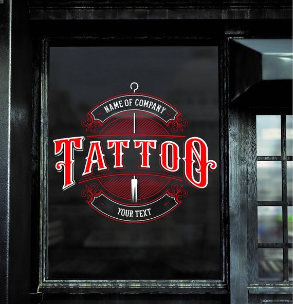 Tattoo Kunst Aufkleber, Tattoo Shop Fensteraufkleber, Benutzerdefinierte  Tattoo Fenstergrafiken, personalisierte Tattoo Shop Beschilderung,  stilvolle Fenstergrafiken - .de