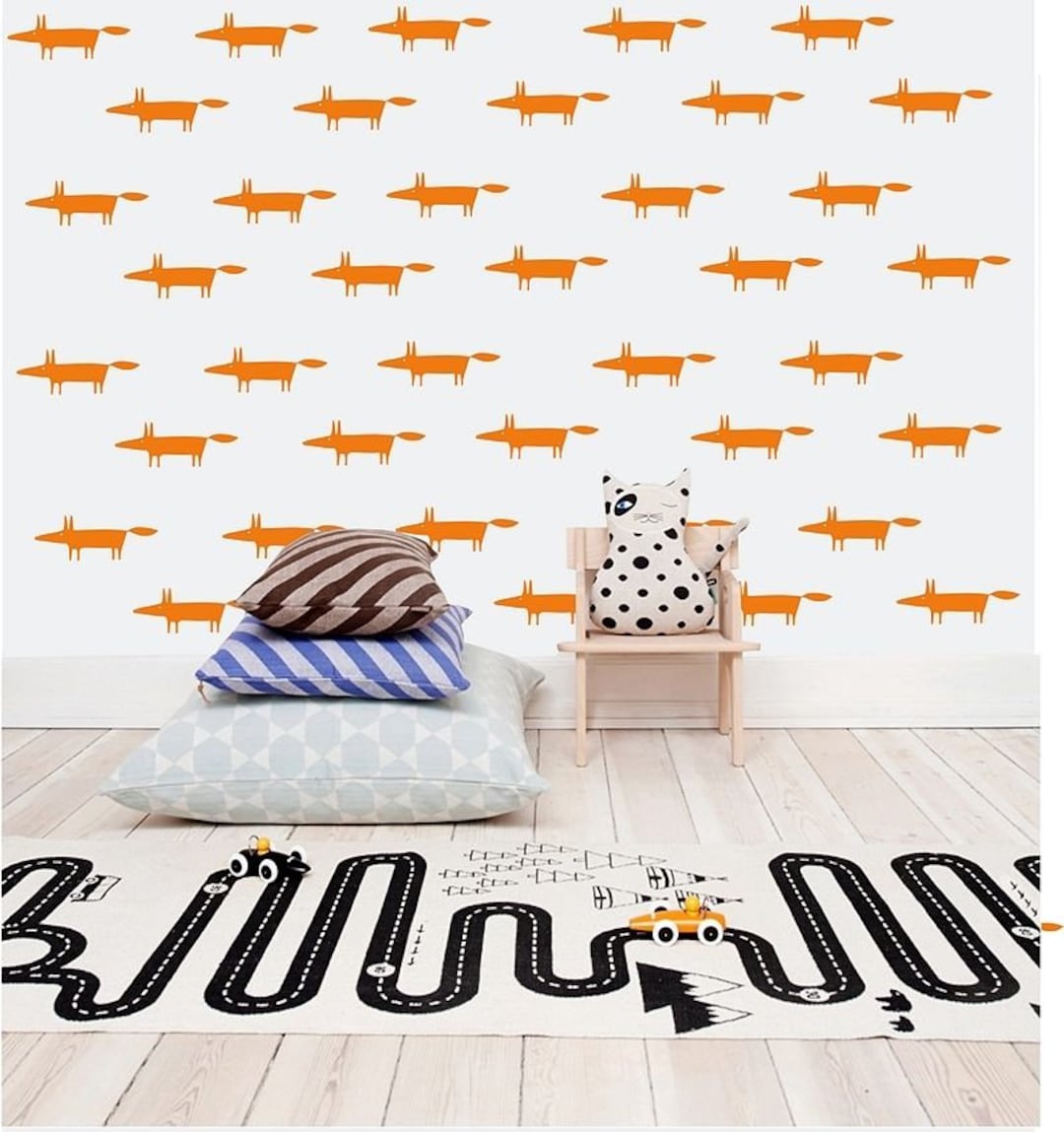 Fox Wall Stickers, Pattern Wall Art, Removable Decor, Home Vinyl Decor