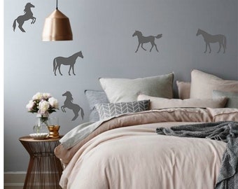 Horses Wall Art Stickers, Wild Horse Vinyl Wall Art, Horse Wall Decals, Horse-themed Home Decor, Removable Horse Decals, Horses Wall Accents